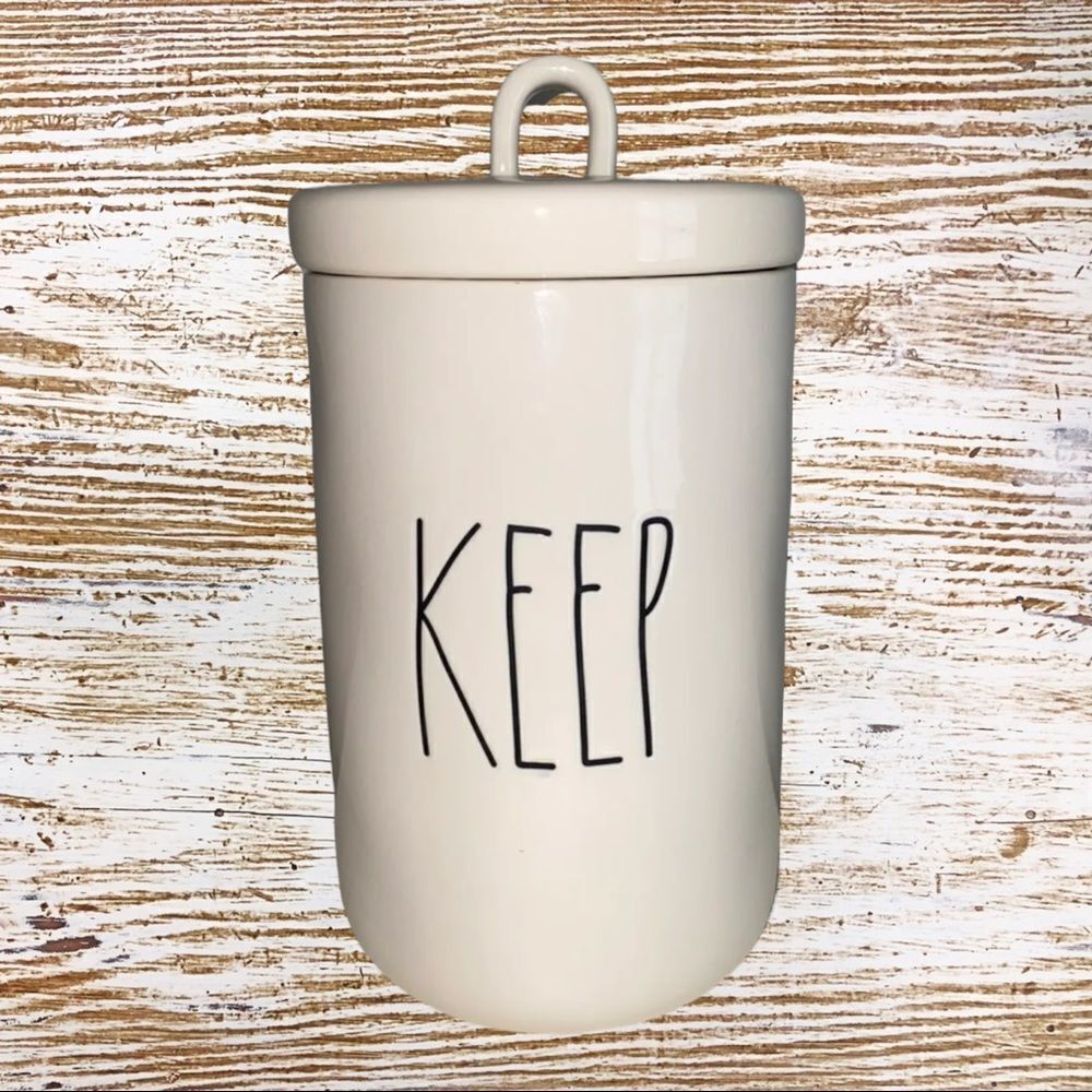 Rae Dunn KEEP loop lid canister